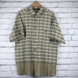 Patagonia Organic Cotton Button Down Men's Shirt Size X-Large Muted Green Plaid